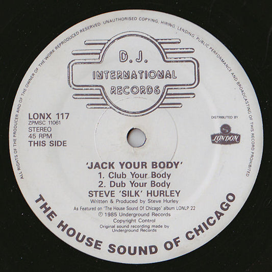Steve "Silk" Hurley : Jack Your Body (12", Single, Bla)