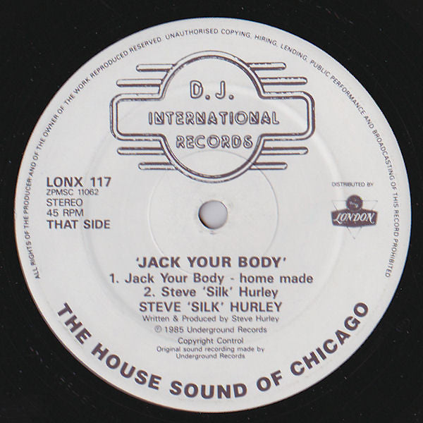 Steve "Silk" Hurley : Jack Your Body (12", Single, Bla)