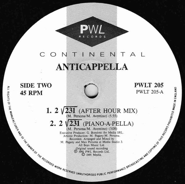 Anticappella : 2√231 (12", Single)