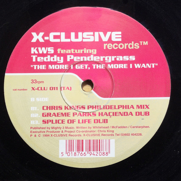 K.W.S. featuring Teddy Pendergrass : The More I Get, The More I Want (12")
