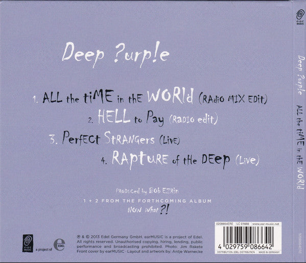 Deep Purple : All The Time In The World (CD, Maxi, Dig)