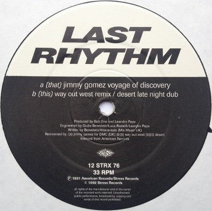 Last Rhythm : Last Rhythm (The 1996 Remixes) (12")