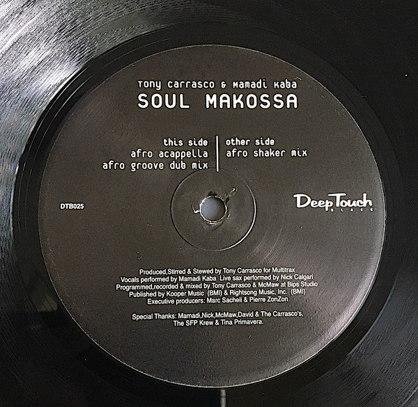 Tony Carrasco & Mamadi Kaba : Soul Makossa (12")