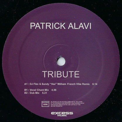 Patrick Alavi : Tribute (12")