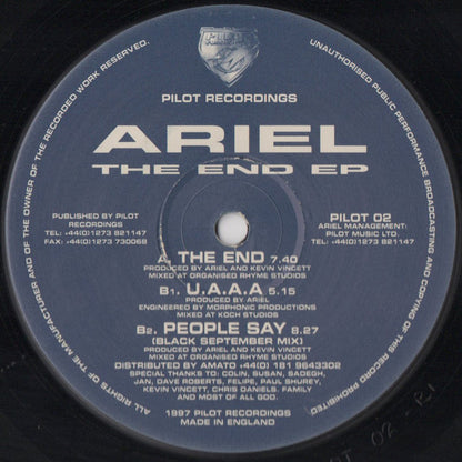 Ariel (3) : The End EP (12", EP)