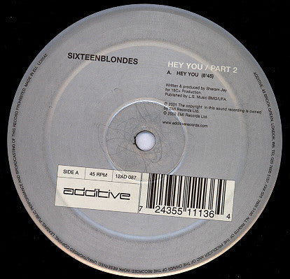 Sixteenblondes : Hey You / Part 2 (12")