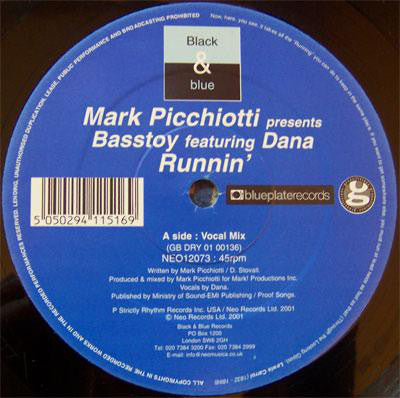 Mark Picchiotti Presents Basstoy Featuring Dana* : Runnin' (12")