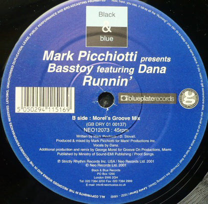 Mark Picchiotti Presents Basstoy Featuring Dana* : Runnin' (12")