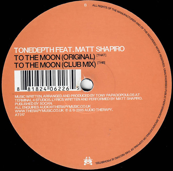 Tonedepth* Feat. Matt Shapiro : To The Moon (12")
