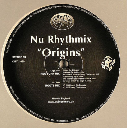Nu Rhythmix : Origins (12")
