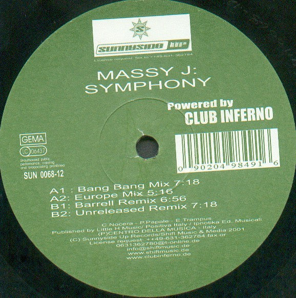 Massy J : Symphony (12")