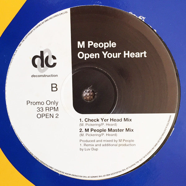 M People : Open Your Heart (12", Promo)