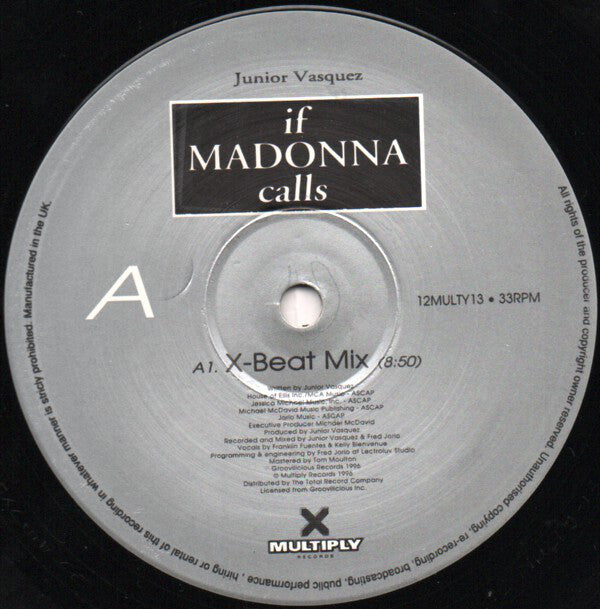 Junior Vasquez : If Madonna Calls (12")