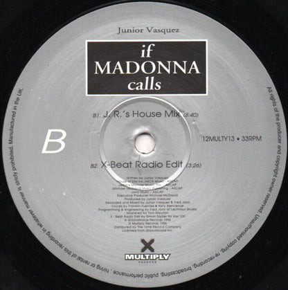 Junior Vasquez : If Madonna Calls (12")