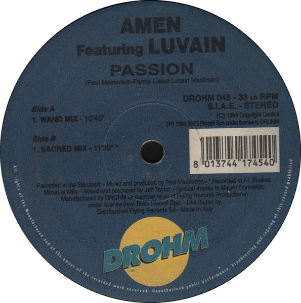 Amen! UK Feat. Luvain Maximen : Passion (12")