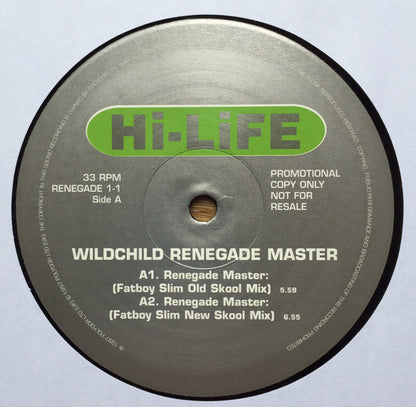 Wildchild : Renegade Master (2x12", Promo)