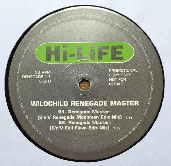 Wildchild : Renegade Master (2x12", Promo)