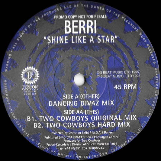 BERRi : Shine Like A Star (12", Promo)