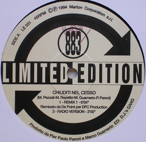 883 : Chiuditi Nel Cesso (Remix) (12")