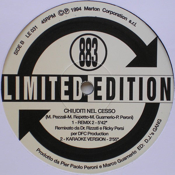 883 : Chiuditi Nel Cesso (Remix) (12")