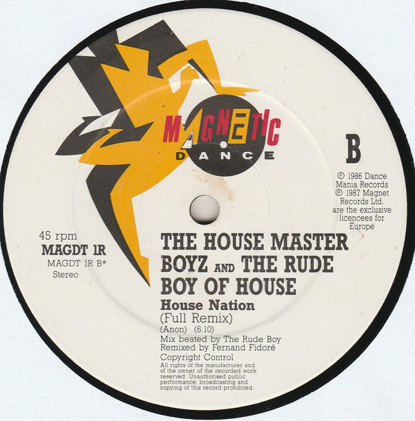 The House Master Boyz* And The Rude Boy Of House : House Nation (Remix) (12")