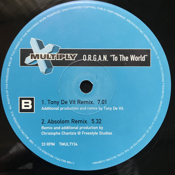O.R.G.A.N. : To The World (12")