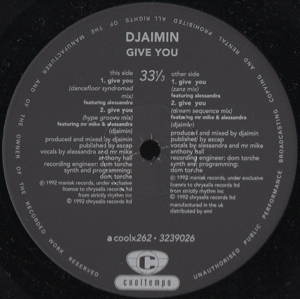 Djaimin : Give You (12")