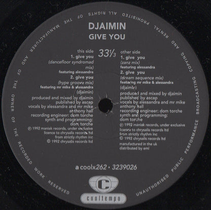 Djaimin : Give You (12")