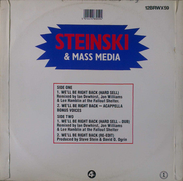 Steinski & Mass Media : We'll Be Right Back (Hard Sell) (12", Single)