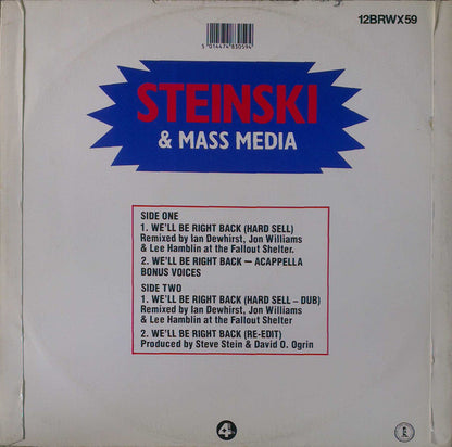 Steinski & Mass Media : We'll Be Right Back (Hard Sell) (12", Single)