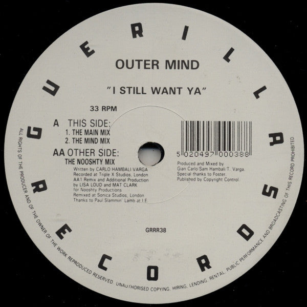 Outer Mind : I Still Want Ya (12")