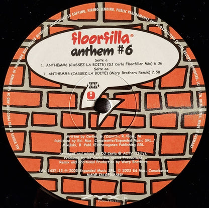 Floorfilla : Anthem #6 (Cassez La Boite) (12", Single)