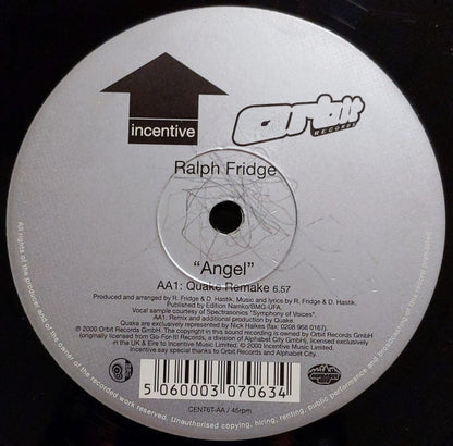 Ralph Fridge : Angel (Mixes By Quake & John Johnson) (12")