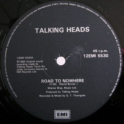 Talking Heads : Road To Nowhere (12", Single, Bla)