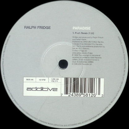 Ralph Fridge : Paradise / Promise Me Heaven (12")