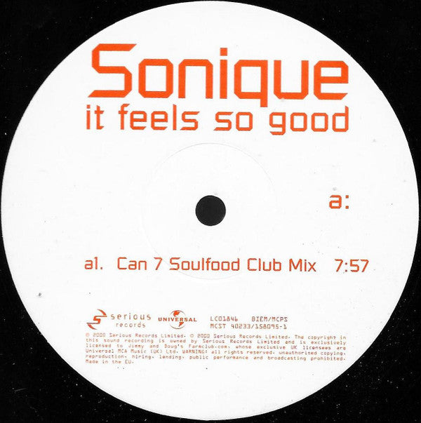 Sonique : It Feels So Good (12", Single)