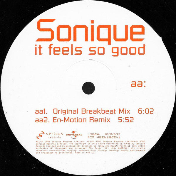 Sonique : It Feels So Good (12", Single)
