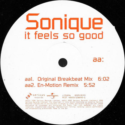 Sonique : It Feels So Good (12", Single)