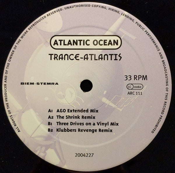 Atlantic Ocean : Trance-Atlantis (12")