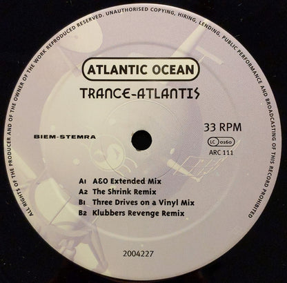 Atlantic Ocean : Trance-Atlantis (12")