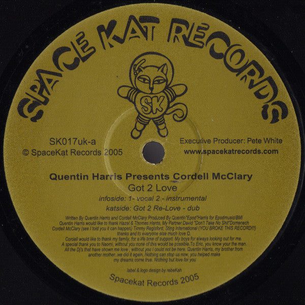 Quentin Harris Presents Cordell McClary : Got 2 Love (12")
