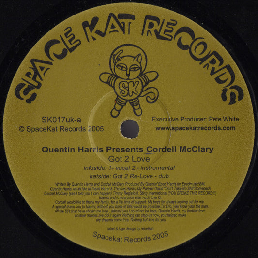 Quentin Harris Presents Cordell McClary : Got 2 Love (12")