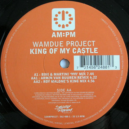 Wamdue Project : King Of My Castle (Roy Malone / Bini & Martini / Armin Van Buuren Mixes) (12", Single)