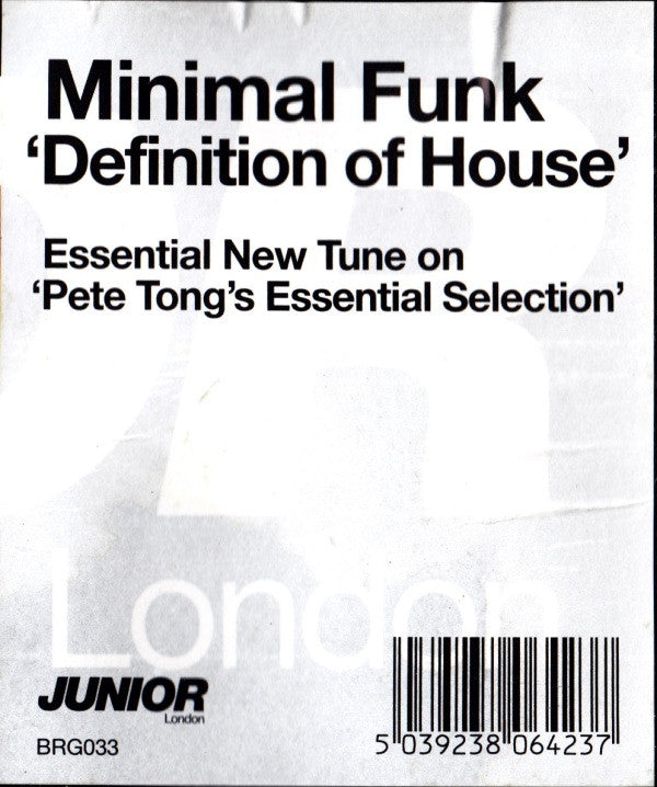 Minimal Funk : Definition Of House (12")