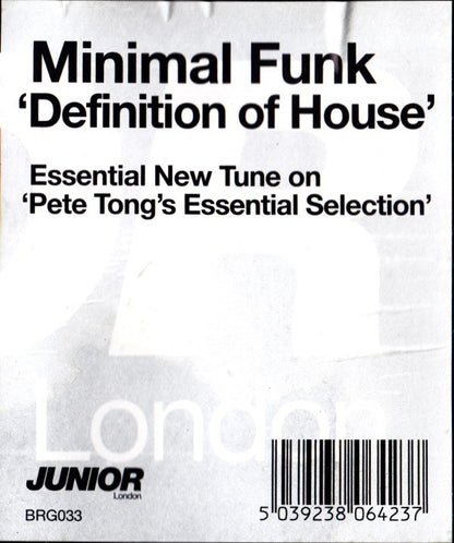 Minimal Funk : Definition Of House (12")