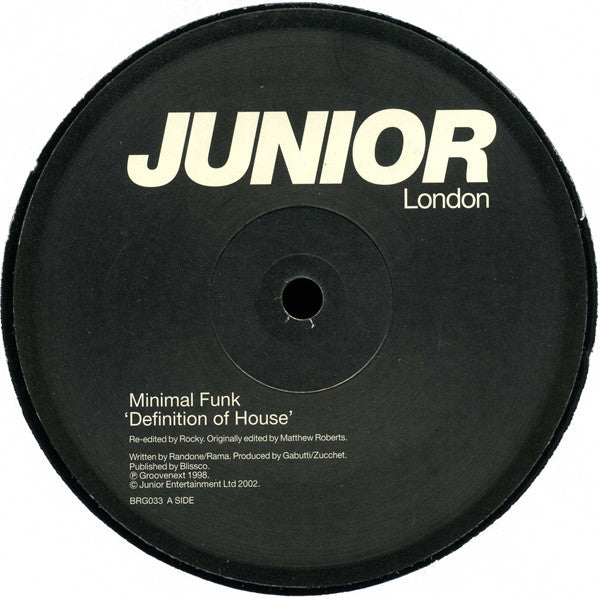 Minimal Funk : Definition Of House (12")