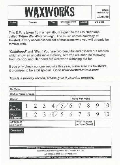 Dusted : Childhood (12", Promo)