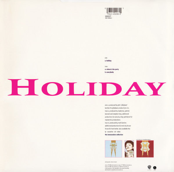 Madonna : Holiday (12", Single)