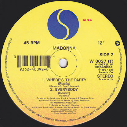 Madonna : Holiday (12", Single)