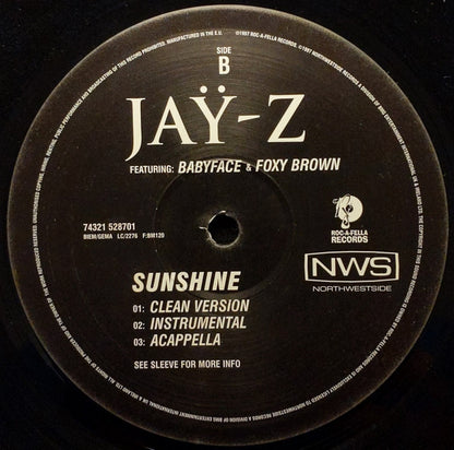 Jaÿ-Z* Featuring: Babyface & Foxy Brown : Sunshine (12")